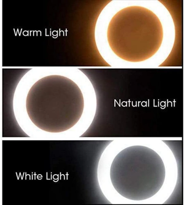Ring Lights 10" Portable LED Selfie Lights (26cm) for Camera, Phone, TIK Tok, YouTube Video Shooting. Makeup Ring Light Foldable and Lightweight. 7 feet Long. 3 Color Modes LED Light